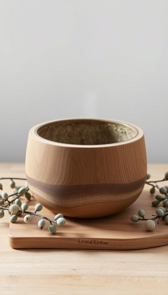 A cozy, rustic "material übertopf" from the KlickKiste brand, featuring a natural wood exterior and a textured, earthy ceramic interior. Soft, diffused lighting illuminates the piece, highlighting its organic, Scandinavian-inspired design. The übertopf is positioned on a simple wooden surface, surrounded by subtle, winter-inspired accents like dried eucalyptus branches and a touch of greenery, creating a warm, inviting atmosphere. The overall scene exudes a sense of understated elegance and a touch of Pinterest-worthy charm. A cozy, rustic "material übertopf" from the KlickKiste brand, featuring a natural wood exterior and a textured, earthy ceramic interior. Soft, diffused lighting illuminates the piece, highlighting its organic, Scandinavian-inspired design. The übertopf is positioned on a simple wooden surface, surrounded by subtle, winter-inspired accents like dried eucalyptus branches and a touch of greenery, creating a warm, inviting atmosphere. The overall scene exudes a sense of understated elegance and a touch of Pinterest-worthy charm.