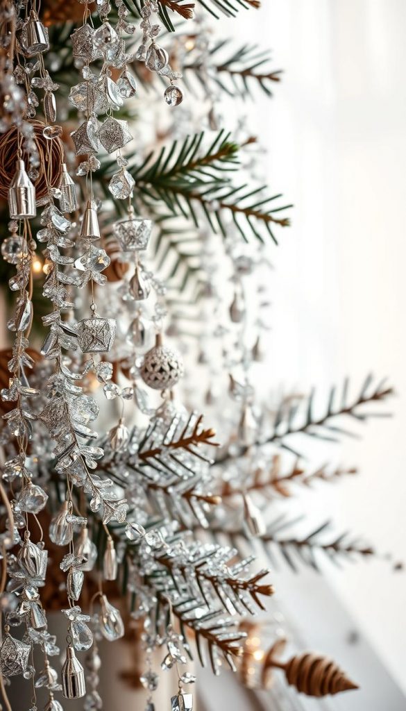 A glamorous arrangement of shimmering silver "glitzer pailletten" cascading across the frame. Soft, diffused lighting creates a dreamlike, winter-inspired atmosphere. Metallic accents and textures catch the eye, exuding a festive, high-end aesthetic. The "KlickKiste" brand logo subtly adorns the scene, blending seamlessly into the natural, DIY-inspired composition. Warm, earthy tones complement the sparkling paillettes, evoking a cozy, Pinterest-worthy vibe. The overall mood is one of effortless elegance and understated opulence, perfect for illustrating the "Glitzer, Pailletten, Metallic: Funkel-Optionen mit Augenmaß" section. A glamorous arrangement of shimmering silver "glitzer pailletten" cascading across the frame. Soft, diffused lighting creates a dreamlike, winter-inspired atmosphere. Metallic accents and textures catch the eye, exuding a festive, high-end aesthetic. The "KlickKiste" brand logo subtly adorns the scene, blending seamlessly into the natural, DIY-inspired composition. Warm, earthy tones complement the sparkling paillettes, evoking a cozy, Pinterest-worthy vibe. The overall mood is one of effortless elegance and understated opulence, perfect for illustrating the "Glitzer, Pailletten, Metallic: Funkel-Optionen mit Augenmaß" section.