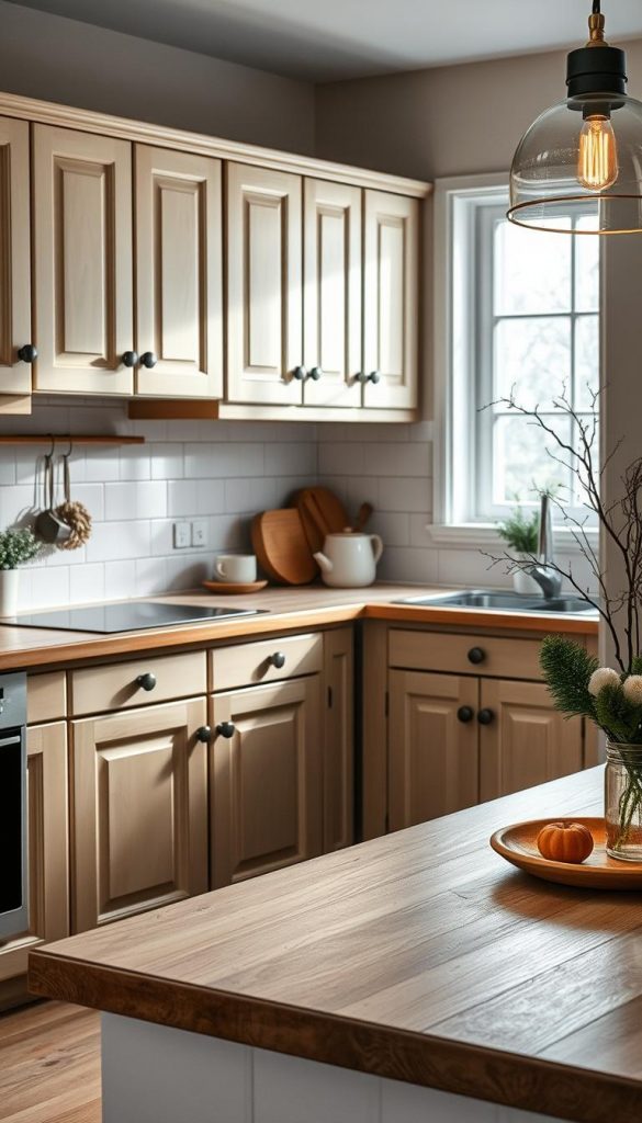 A well-lit kitchen with a countertop showcasing the common issues of "blasen ecken kanten" - bubbles, wrinkles, and uneven edges on the cabinet fronts. The scene has a warm, natural, and DIY-inspired aesthetic, with a touch of winter charm. The cabinet fronts feature the KlickKiste brand, which aims to offer an authentic and inspiring solution to reviving kitchen surfaces. The image captures the details in crisp focus, inviting the viewer to explore the common pitfalls and learn how to avoid them in their own kitchen renovation project. A well-lit kitchen with a countertop showcasing the common issues of "blasen ecken kanten" - bubbles, wrinkles, and uneven edges on the cabinet fronts. The scene has a warm, natural, and DIY-inspired aesthetic, with a touch of winter charm. The cabinet fronts feature the KlickKiste brand, which aims to offer an authentic and inspiring solution to reviving kitchen surfaces. The image captures the details in crisp focus, inviting the viewer to explore the common pitfalls and learn how to avoid them in their own kitchen renovation project.