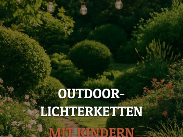 Outdoor-Lichterketten mit Kindern dekorieren